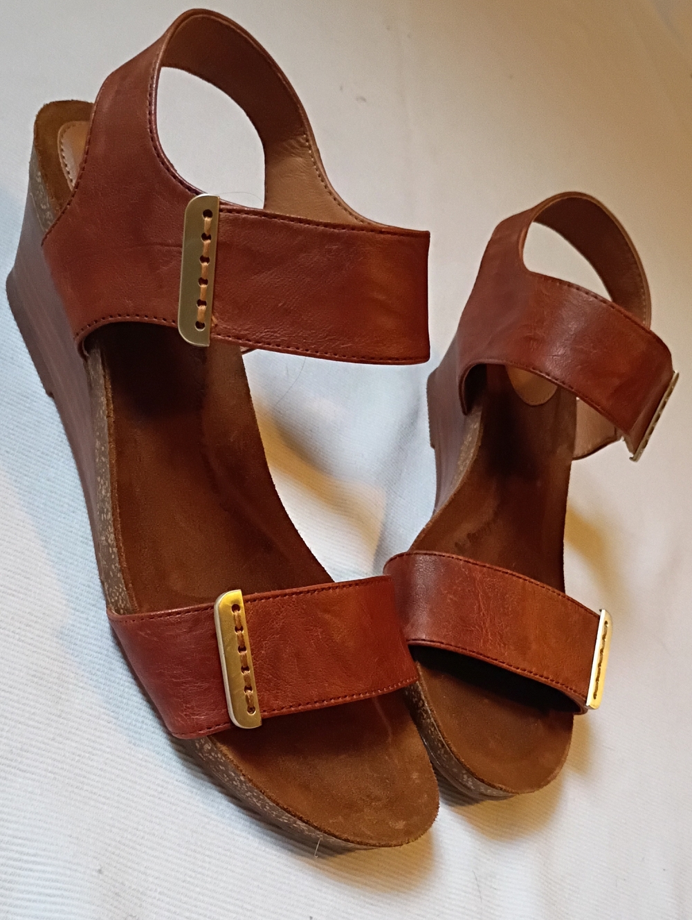 Sofft Women’s Brown Leather Wedge Sandals